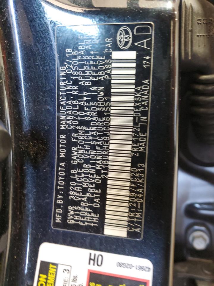 2018 Toyota Corolla L VIN: 2T1BURHE9JC061551 Lot: 71491625