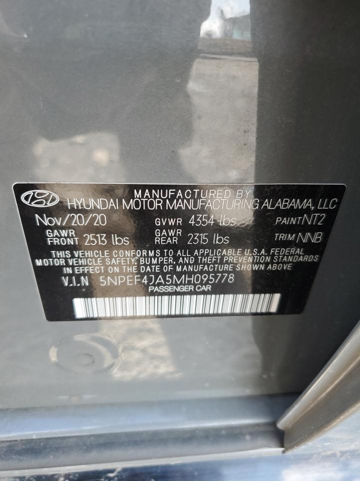 2021 Hyundai Sonata Sel VIN: 5NPEF4JA5MH095778 Lot: 81514715