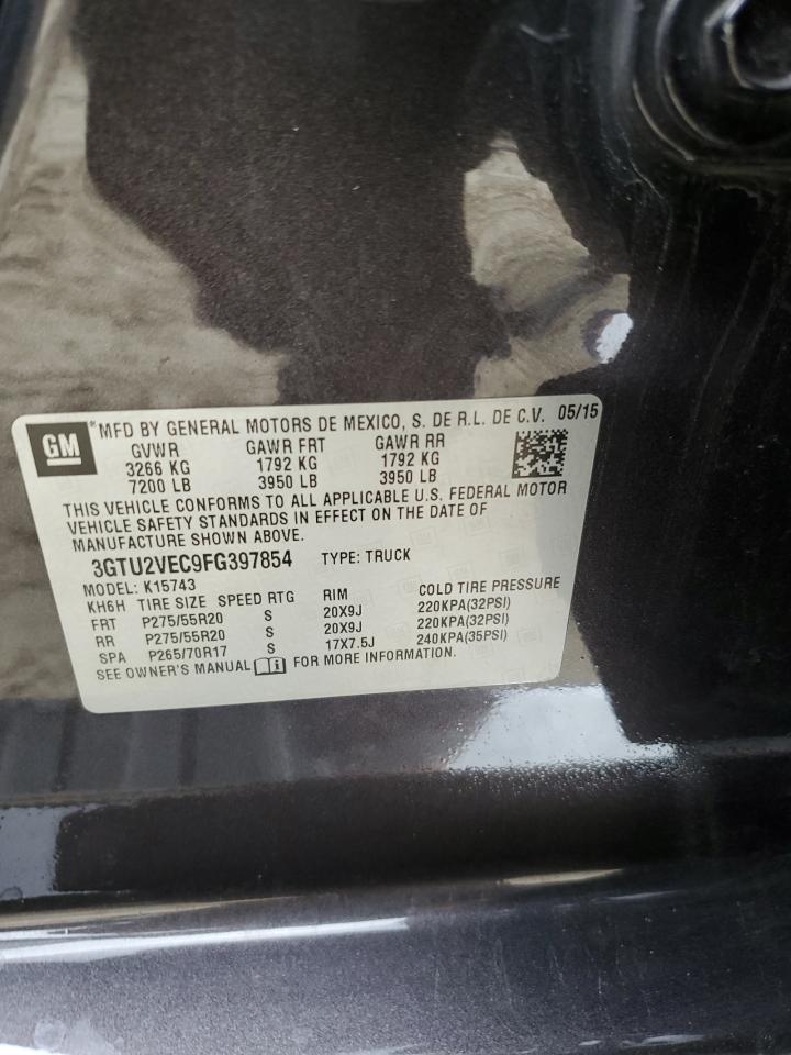 2015 GMC Siera15004 VIN: 3GTU2VEC9FG397854 Lot: 71989075
