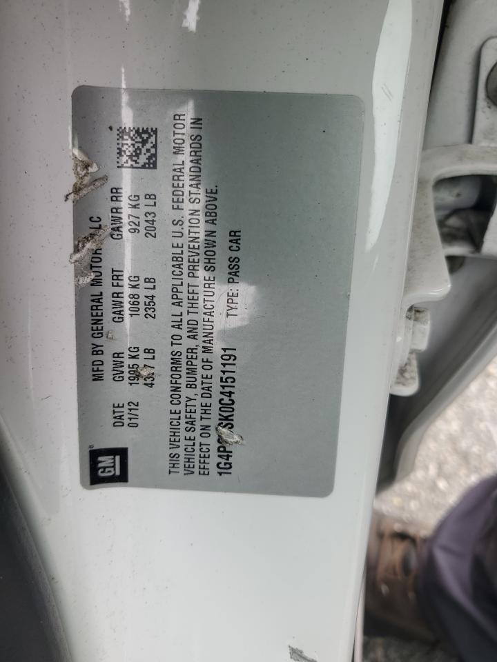 2012 Buick Verano VIN: 1G4PS5SK0C4151191 Lot: 72005395