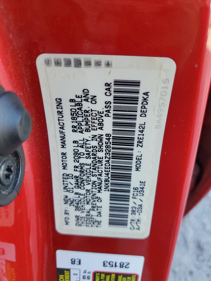 2010 Toyota Corolla Base VIN: 1NXBU4EE0AZ328548 Lot: 84072495