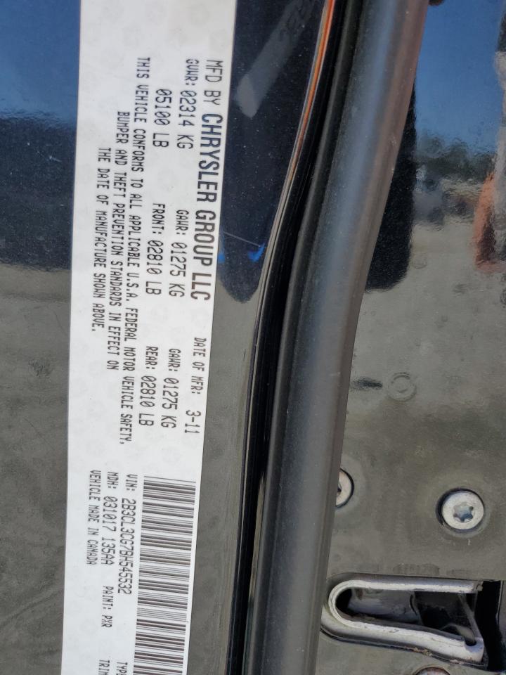 2011 Dodge Charger VIN: 2B3CL3CG7BH545532 Lot: 72021805