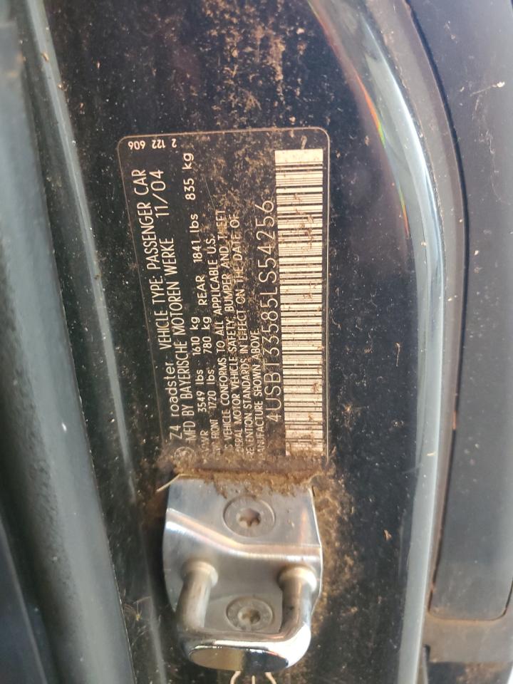 2005 BMW Z4 2.5 VIN: 4USBT33585LS54256 Lot: 84707975