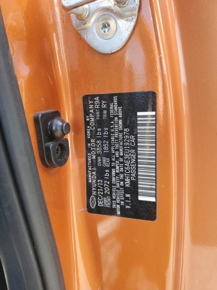 2014 Hyundai Veloster Turbo VIN: KMHTC6AE3EU192978 Lot: 81873275