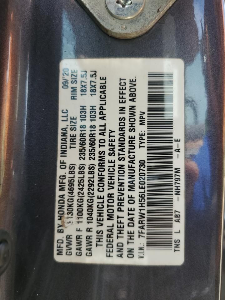 2020 Honda Cr-V Ex VIN: 7FARW1H56LE020730 Lot: 83845375