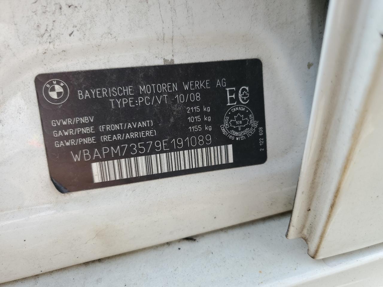 2009 BMW 335 I VIN: WBAPM73579E191089 Lot: 71830435
