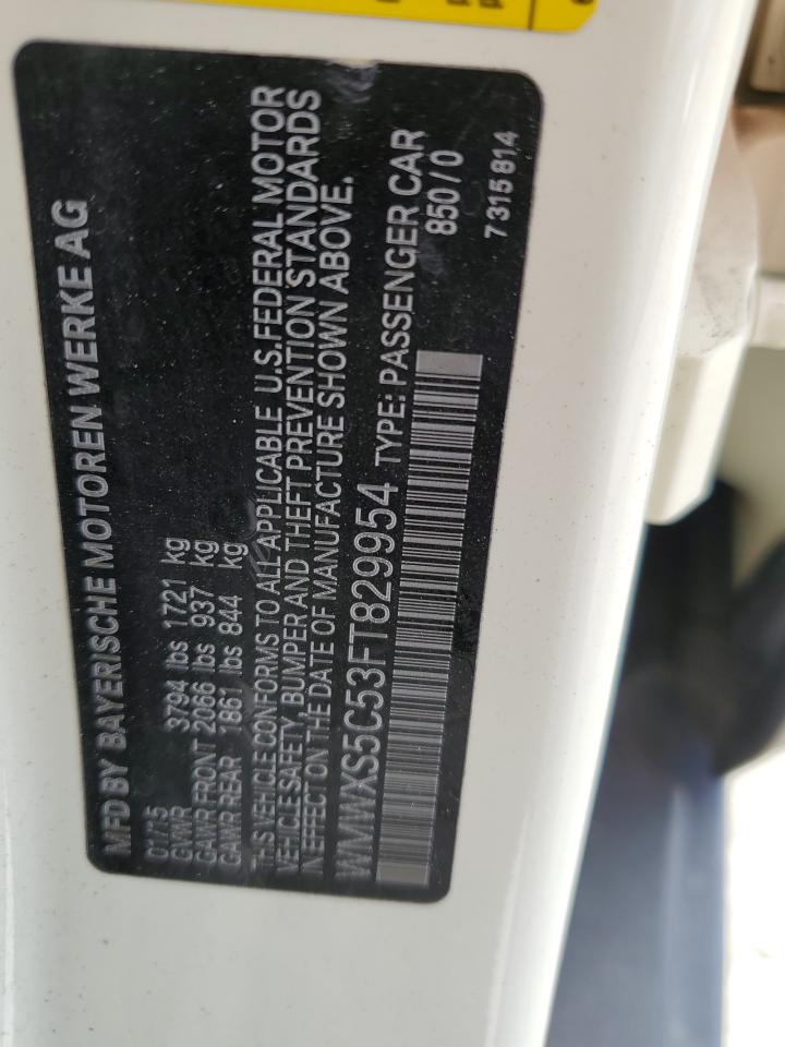 2015 Mini Cooper VIN: WMWXS5C53FT829954 Lot: 84423345