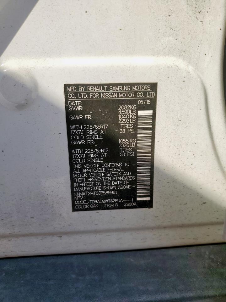 2018 Nissan Rogue S VIN: KNMAT2MT6JP589981 Lot: 84637055