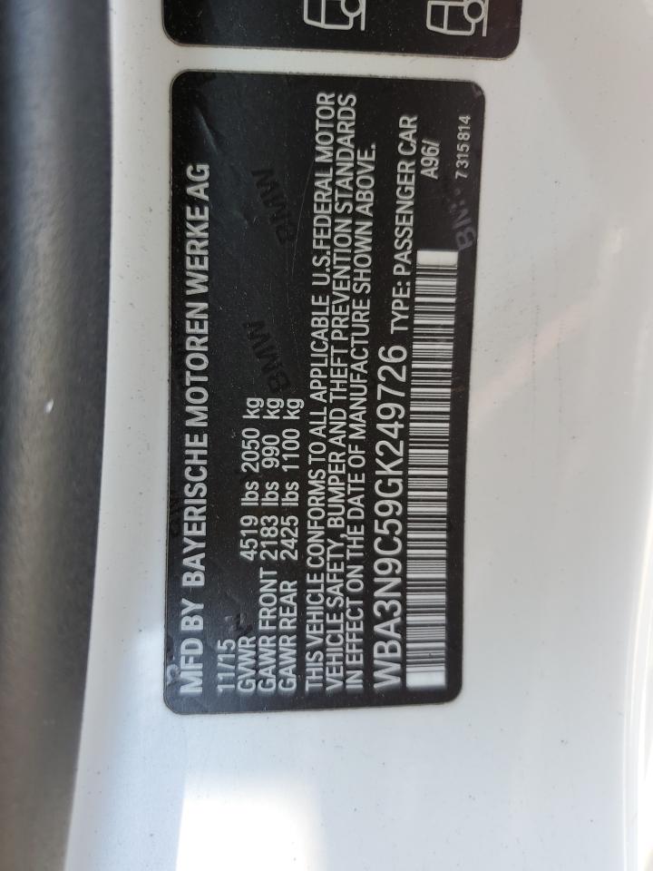 2016 BMW 428 Xi VIN: WBA3N9C59GK249726 Lot: 71301675