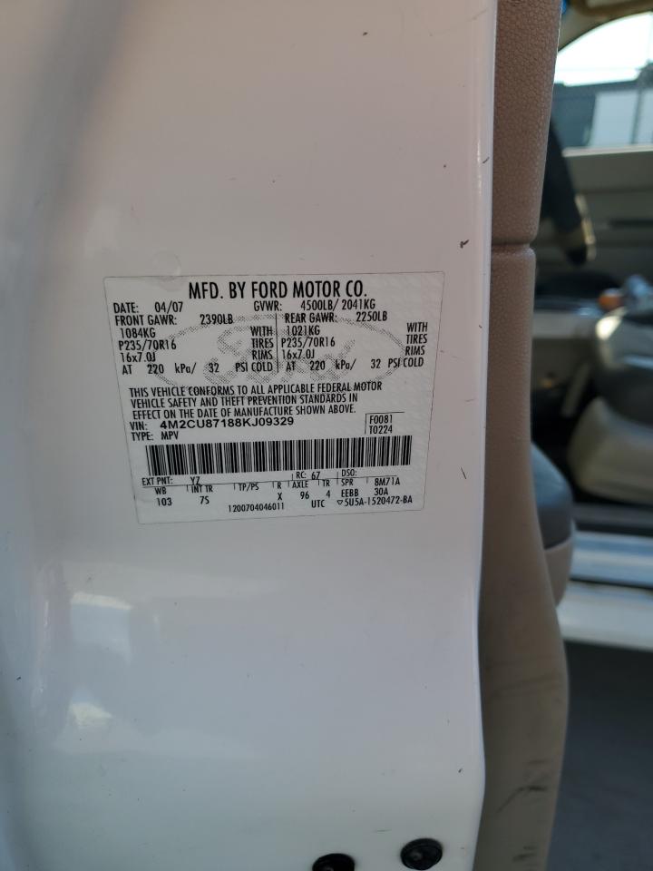 2008 Mercury Mariner Premier VIN: 4M2CU87188KJ09329 Lot: 81264385