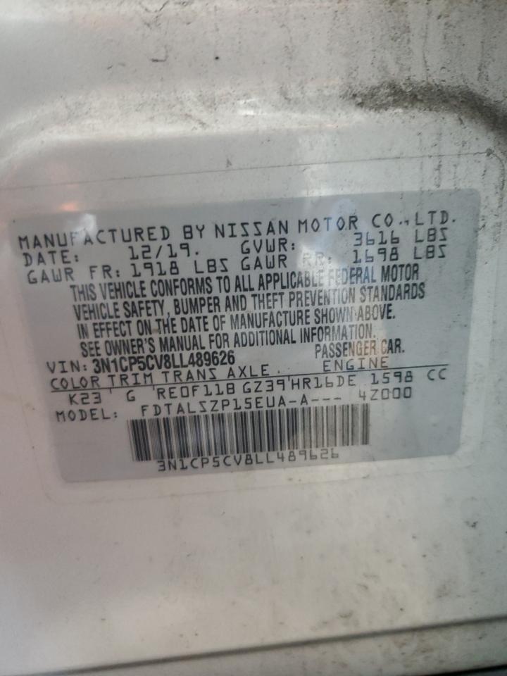 2020 Nissan Kicks Sv VIN: 3N1CP5CV8LL489626 Lot: 70738295