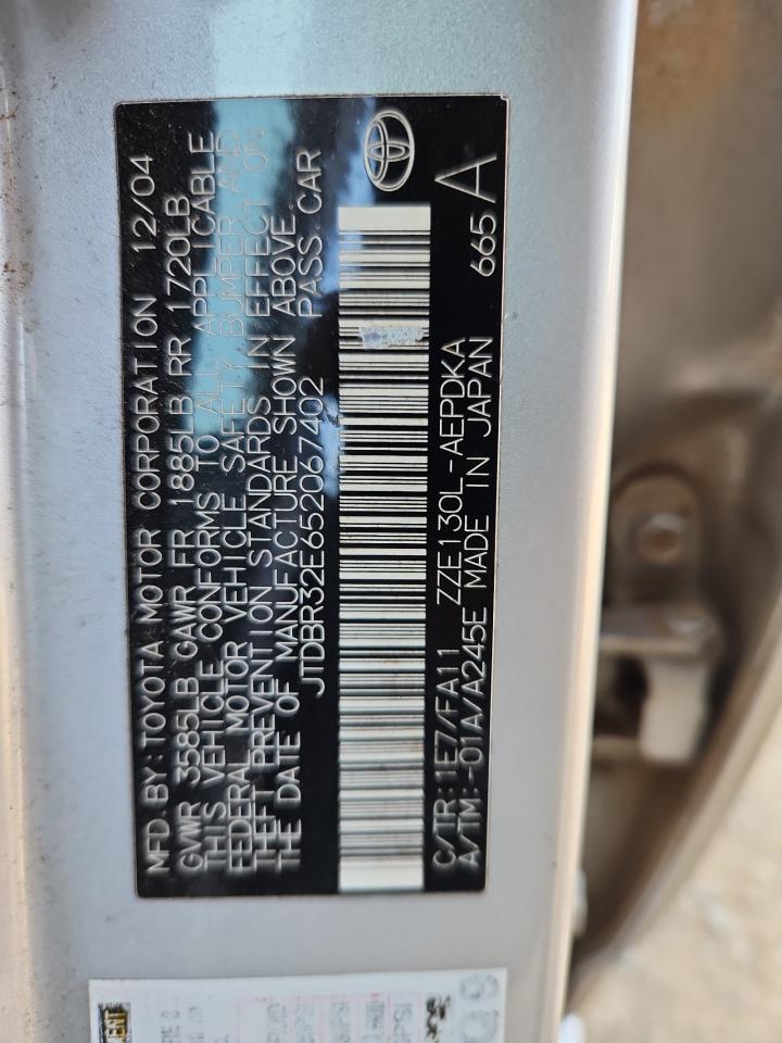 2005 Toyota Corolla Ce VIN: JTDBR32E652067402 Lot: 81571735