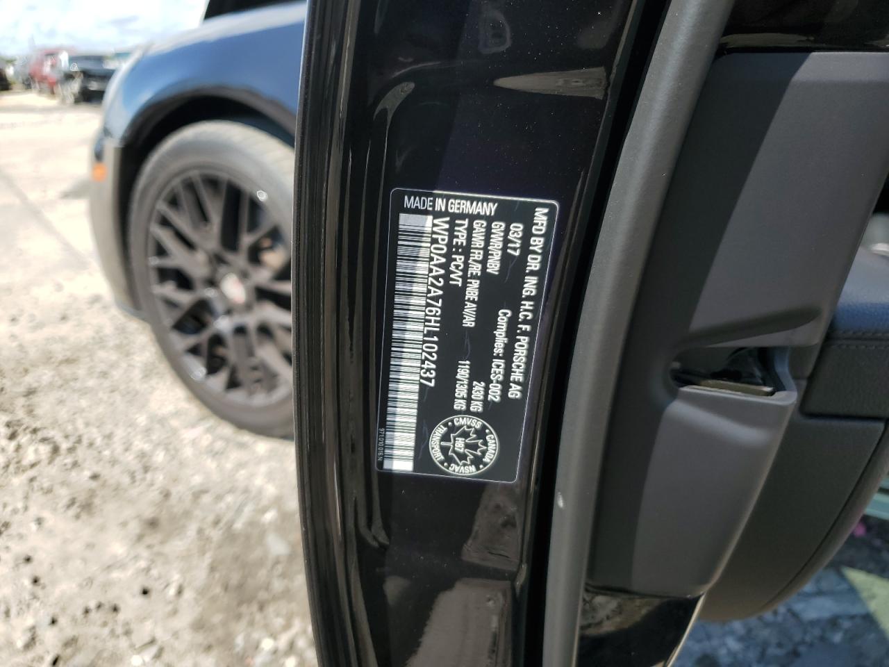 2017 Porsche Panamera 2 VIN: WP0AA2A76HL102437 Lot: 70834165