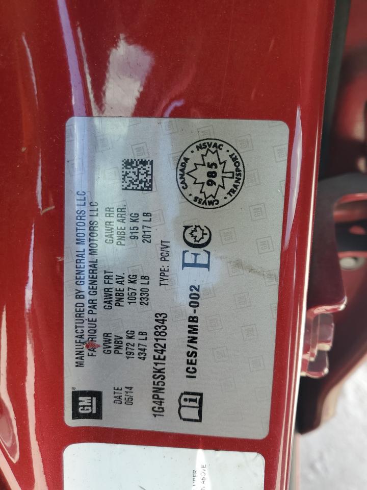 2014 Buick Verano VIN: 1G4PN5SK1E4218343 Lot: 71005455