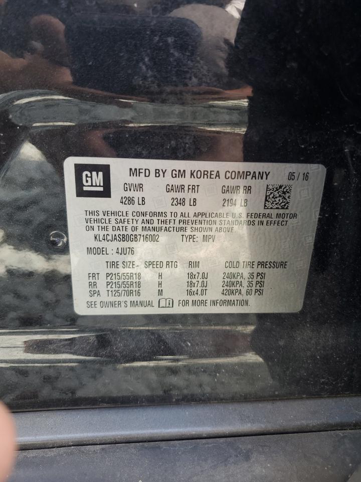 2016 Buick Encore VIN: KL4CJASB0GB716002 Lot: 71129325