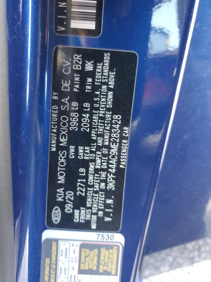 2021 Kia Forte Gt VIN: 3KPF44AC9ME283428 Lot: 80167275