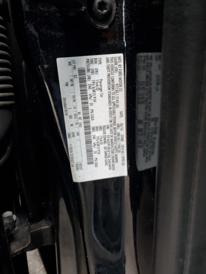 2016 Ford Focus S VIN: 1FADP3E21GL343455 Lot: 81798565