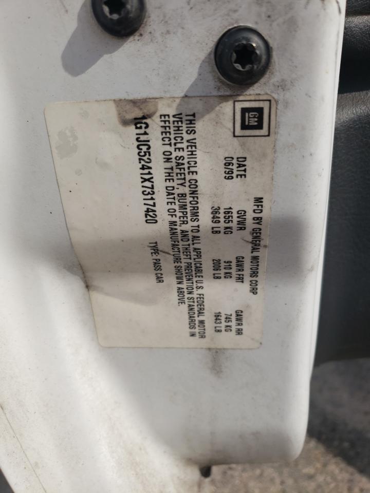 1999 Chevrolet Cavalier VIN: 1G1JC5241X7317420 Lot: 81200775