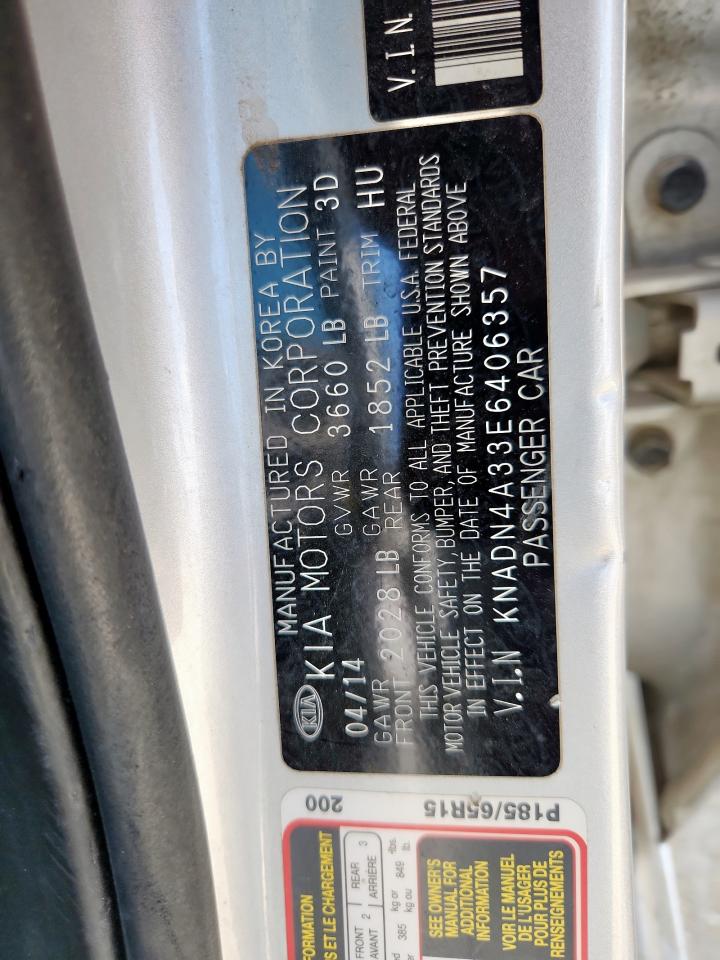 2014 Kia Rio Ex VIN: KNADN4A33E6406357 Lot: 81239845