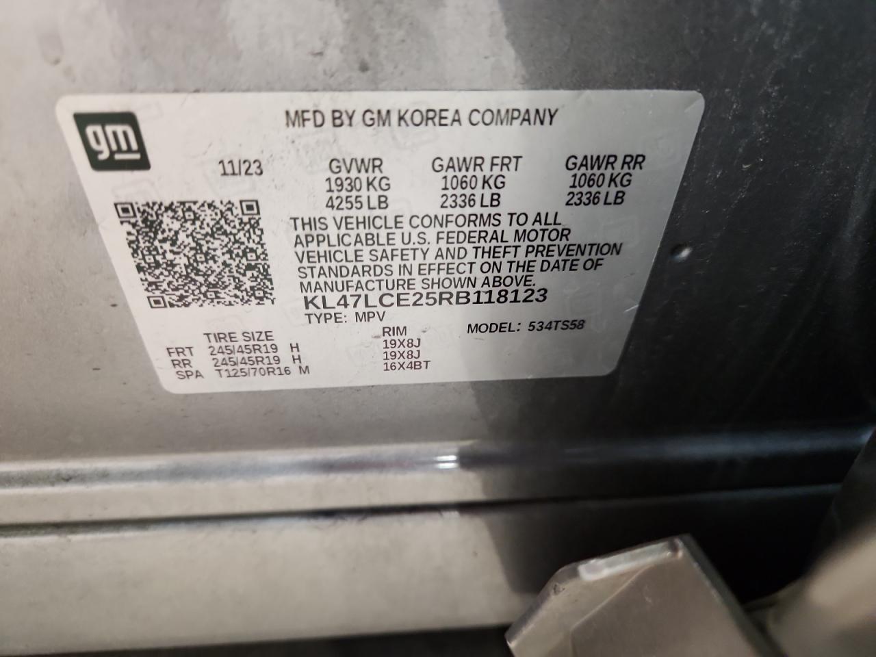 2024 Buick Envista Avenir VIN: KL47LCE25RB118123 Lot: 72089415