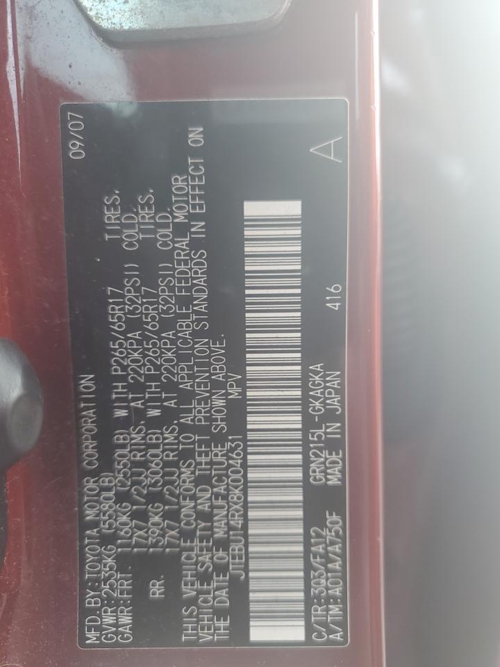 2008 Toyota 4Runner Sr5 VIN: JTEBU14RX8K004631 Lot: 81479375