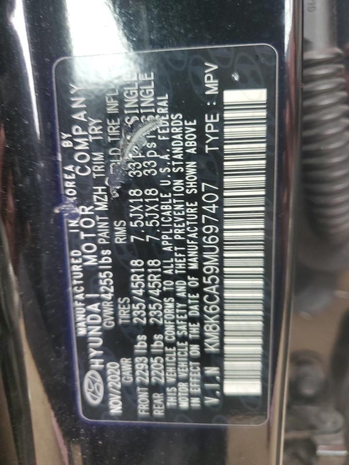 2021 Hyundai Kona Night VIN: KM8K6CA59MU697407 Lot: 80734915