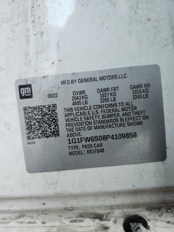 2023 Chevrolet Bolt Ev 1Lt VIN: 1G1FW6S08P4109858 Lot: 71793885