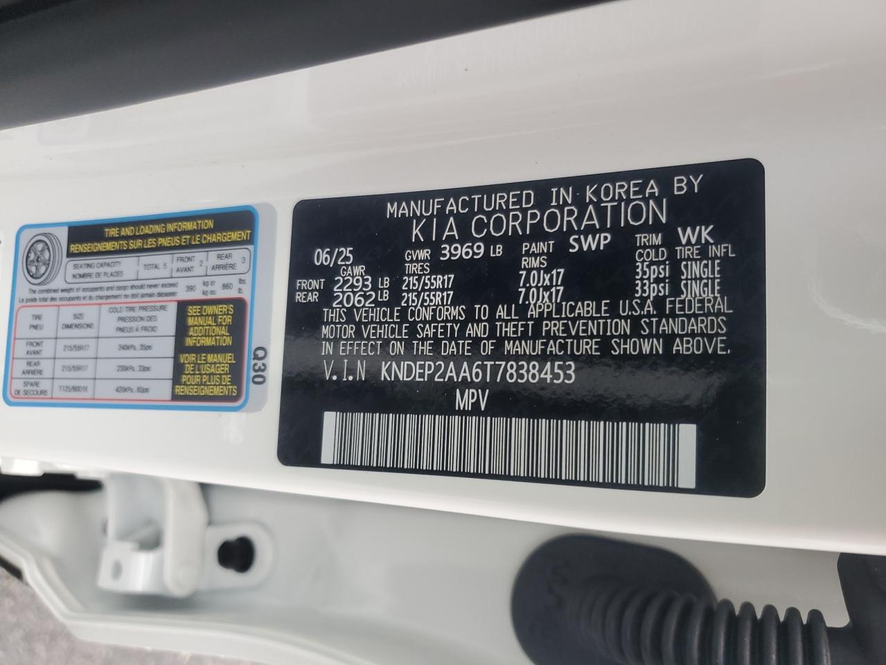 2026 Kia Seltos Lx VIN: KNDEP2AA6T7838453 Lot: 84211555