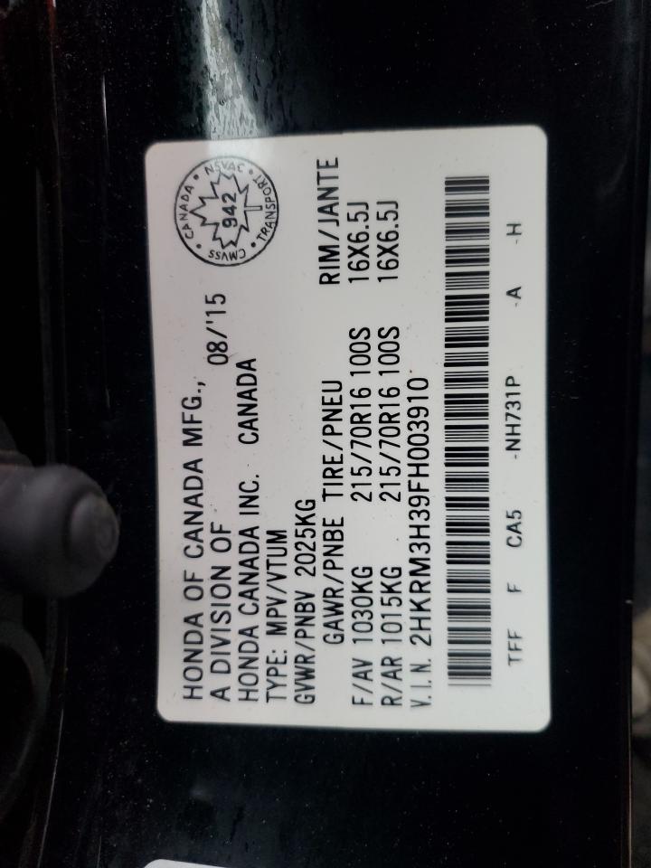 2015 Honda Cr-V Lx VIN: 2HKRM3H39FH003910 Lot: 81576115