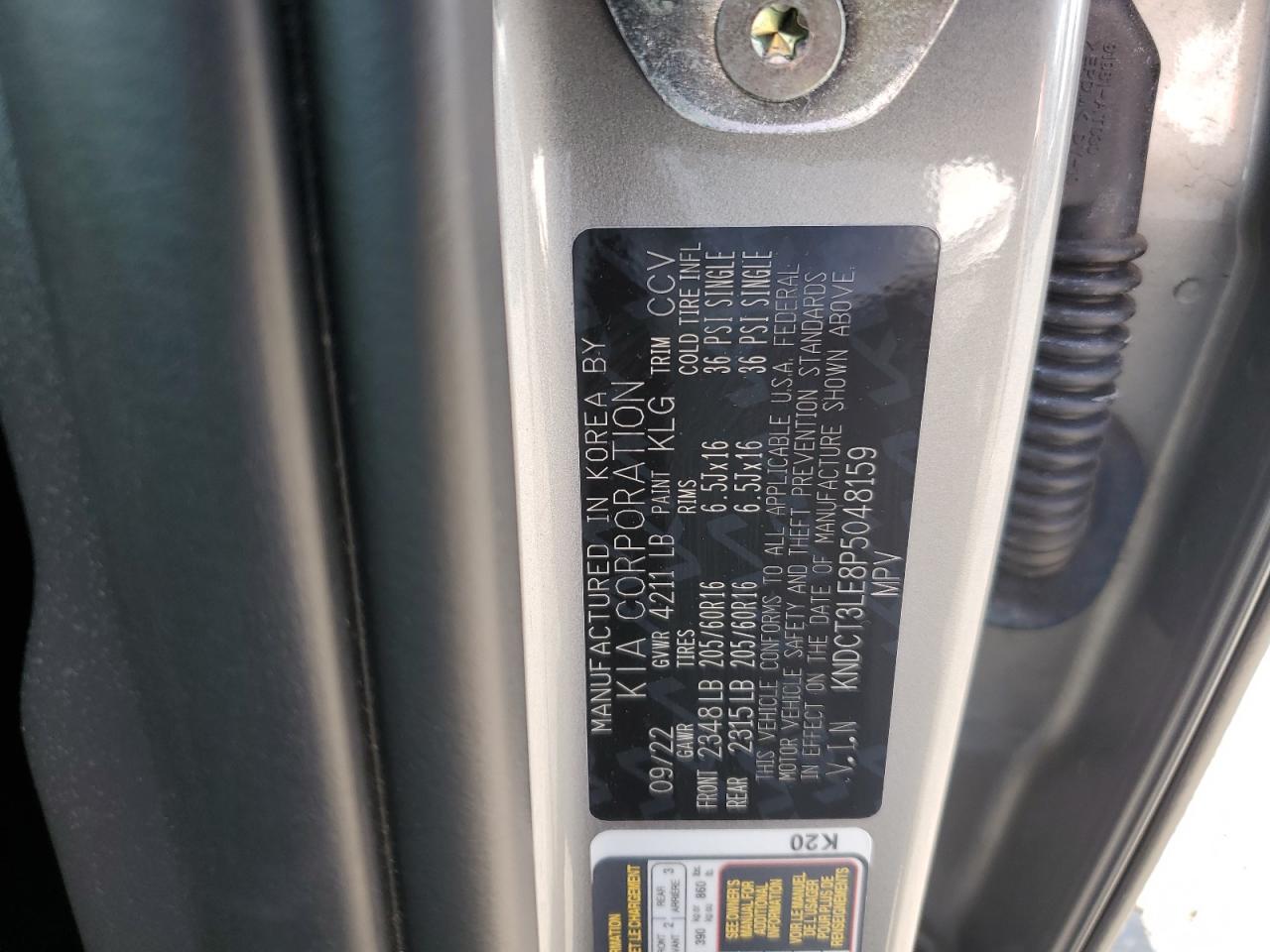 2023 Kia Niro Sx VIN: KNDCT3LE8P5048159 Lot: 80310965