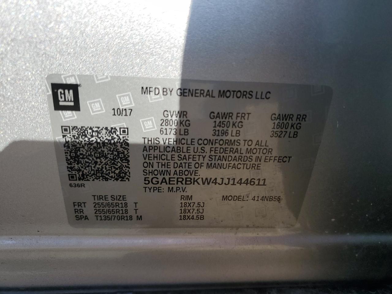 2018 Buick Enclave Essence VIN: 5GAERBKW4JJ144611 Lot: 80286375