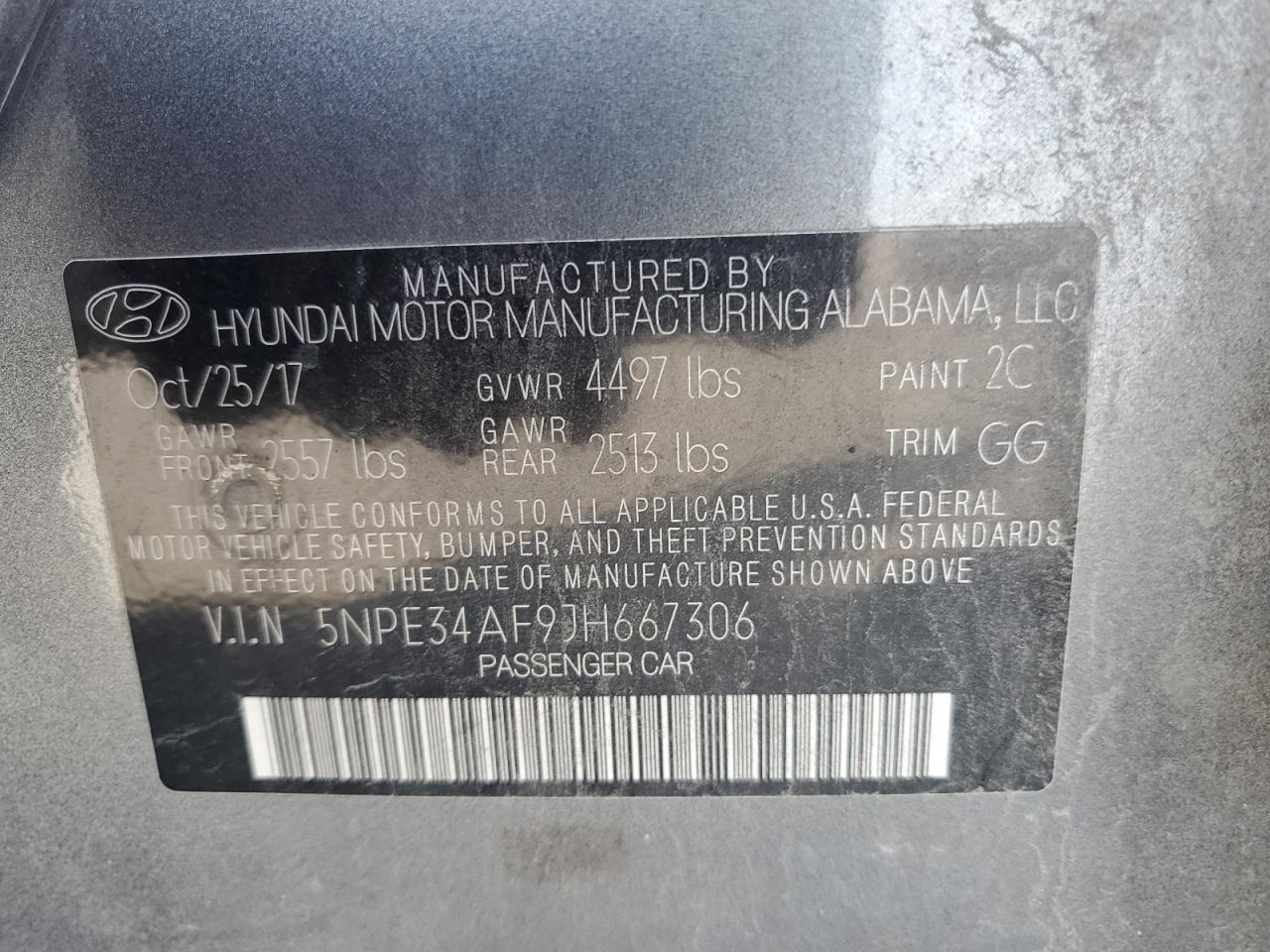 2018 Hyundai Sonata Sport VIN: 5NPE34AF9JH667306 Lot: 80857485