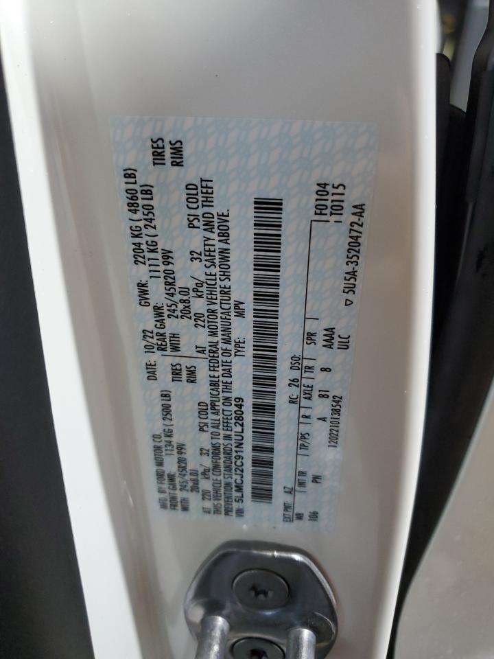 2022 Lincoln Corsair Reserve VIN: 5LMCJ2C91NUL28049 Lot: 83992445