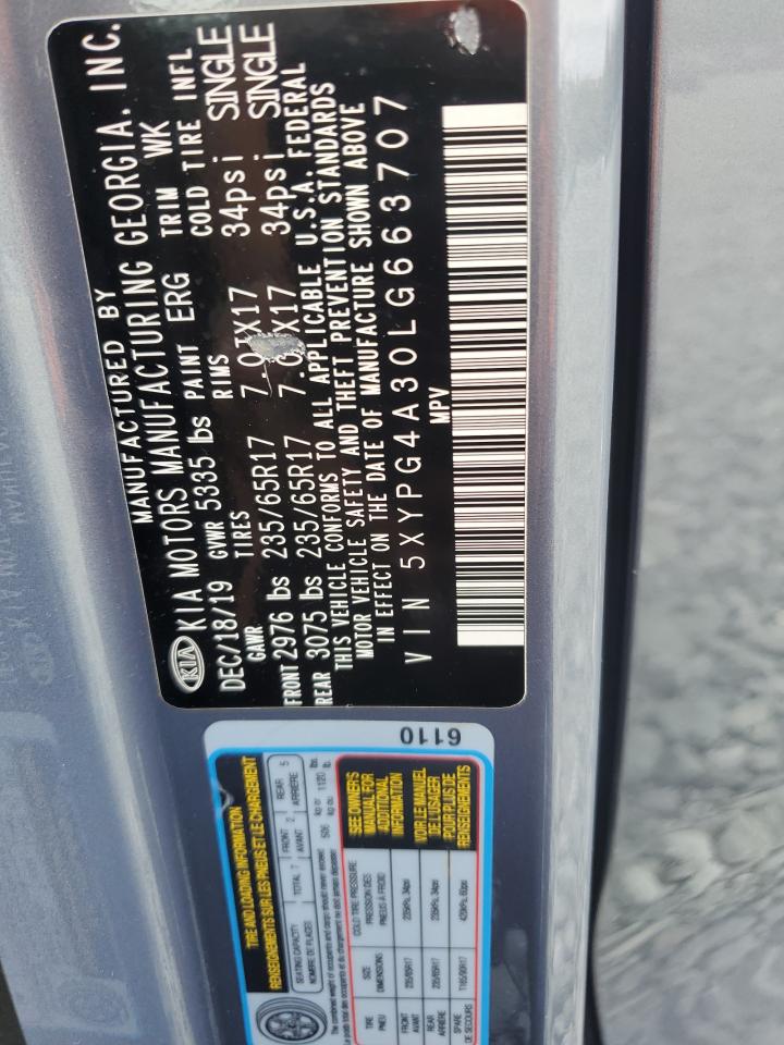 2020 Kia Sorento L VIN: 5XYPG4A30LG663707 Lot: 80793825