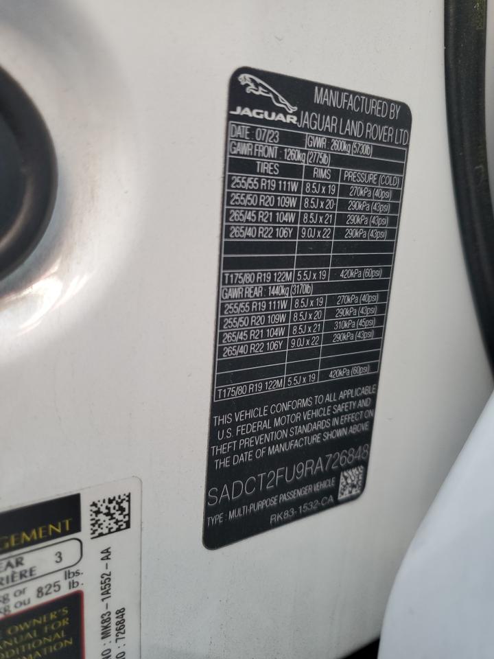 2024 Jaguar F-Pace R-Dynamic S VIN: SADCT2FU9RA726848 Lot: 80873465