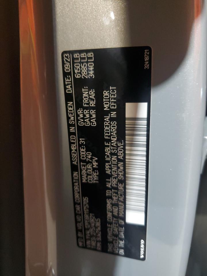 2024 Volvo Xc90 Plus VIN: YV4L12PE6R1175705 Lot: 80268465