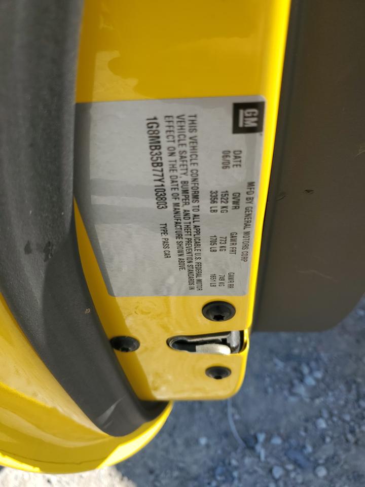 2007 Saturn Sky VIN: 1G8MB35B77Y103803 Lot: 84007455