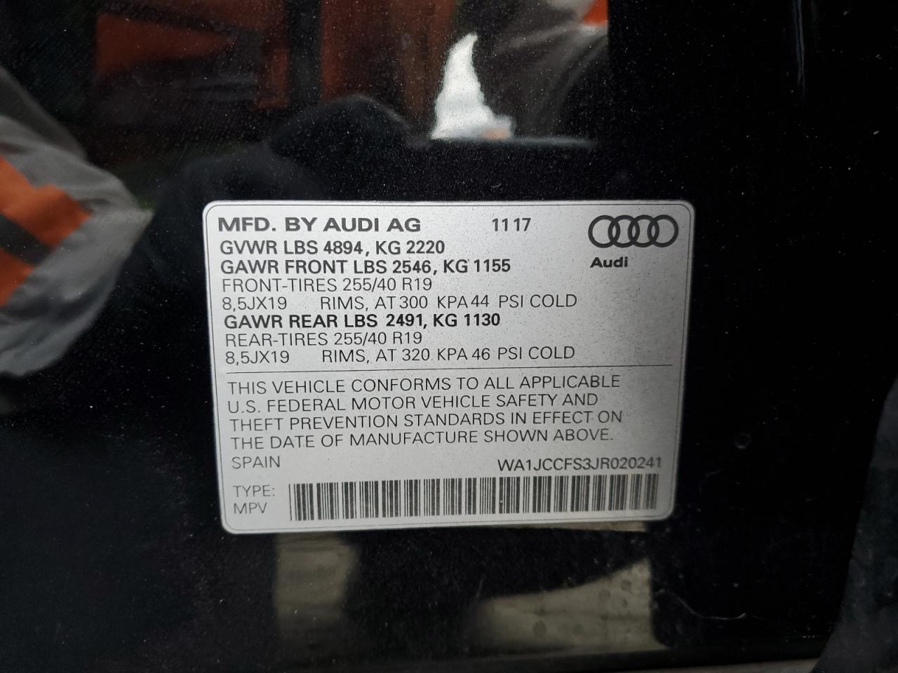 2018 Audi Q3 Premium Plus VIN: WA1JCCFS3JR020241 Lot: 80316665
