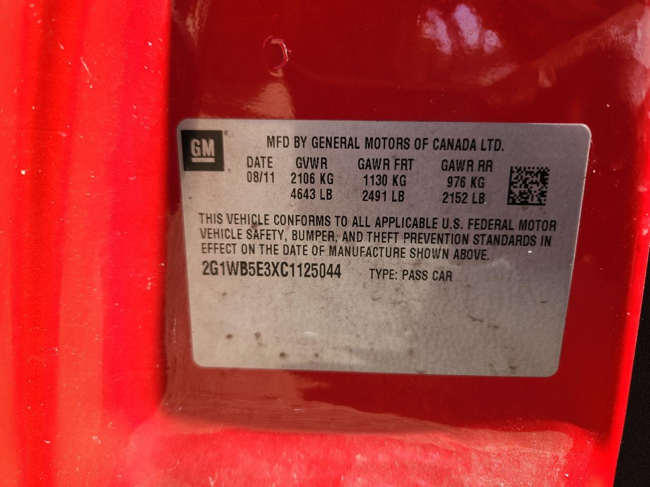 2012 Chevrolet Impala Lt VIN: 2G1WB5E3XC1125044 Lot: 84564715