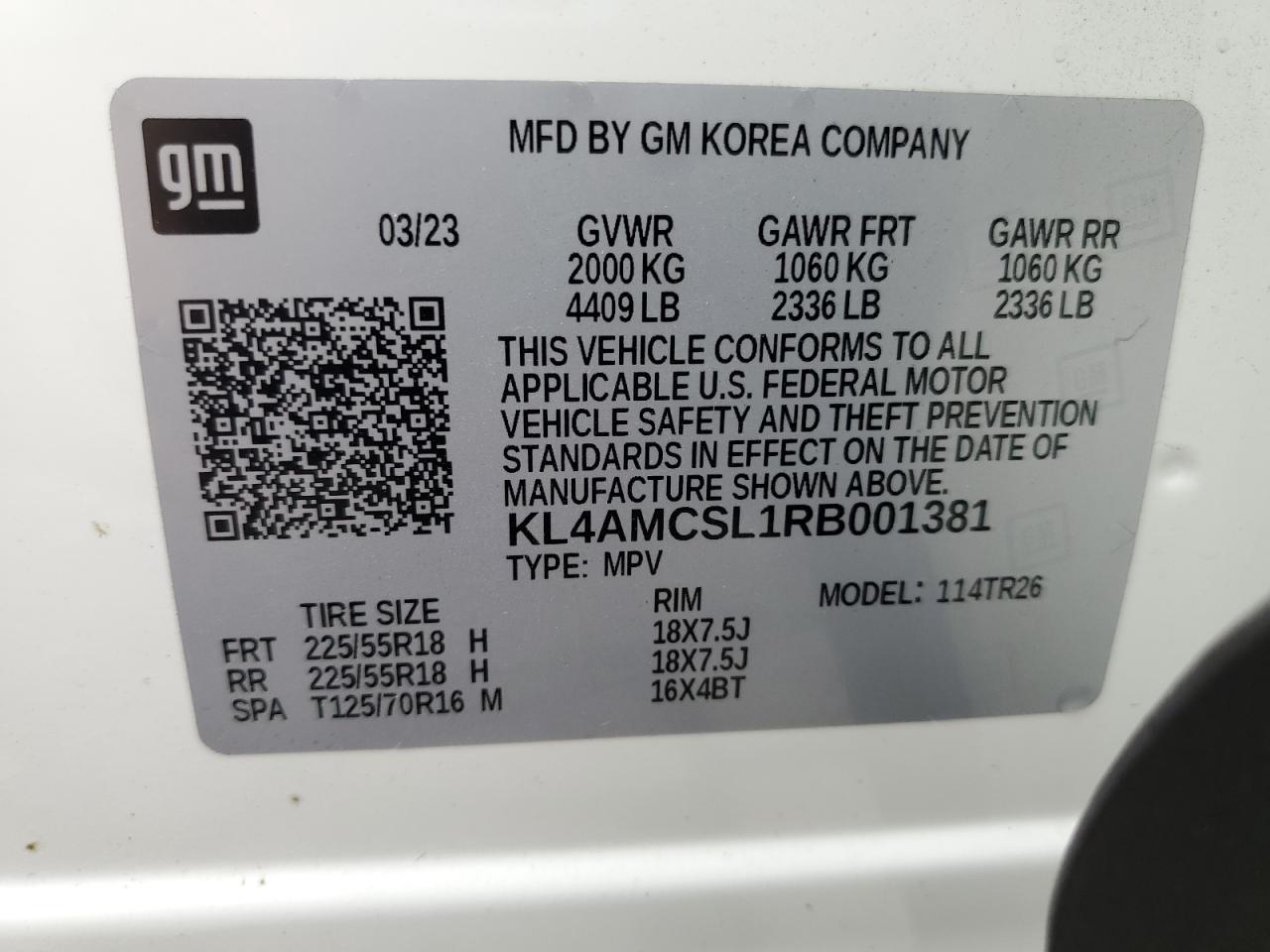 2024 Buick Encore Gx Preferred VIN: KL4AMCSL1RB001381 Lot: 80845475