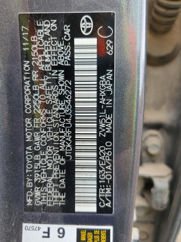 2018 Toyota Prius VIN: JTDKARFU4J3546272 Lot: 71028615