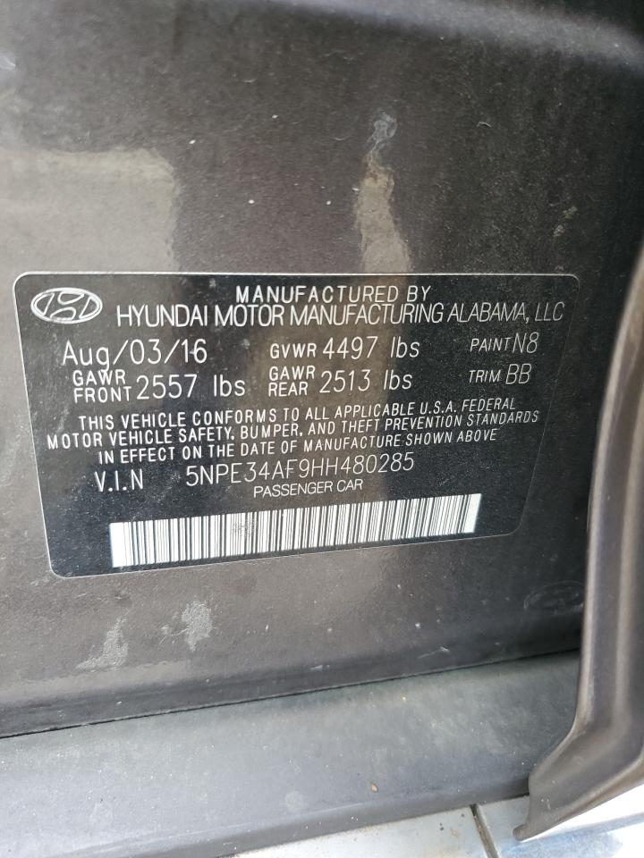 2017 Hyundai Sonata Sport VIN: 5NPE34AF9HH480285 Lot: 80222275