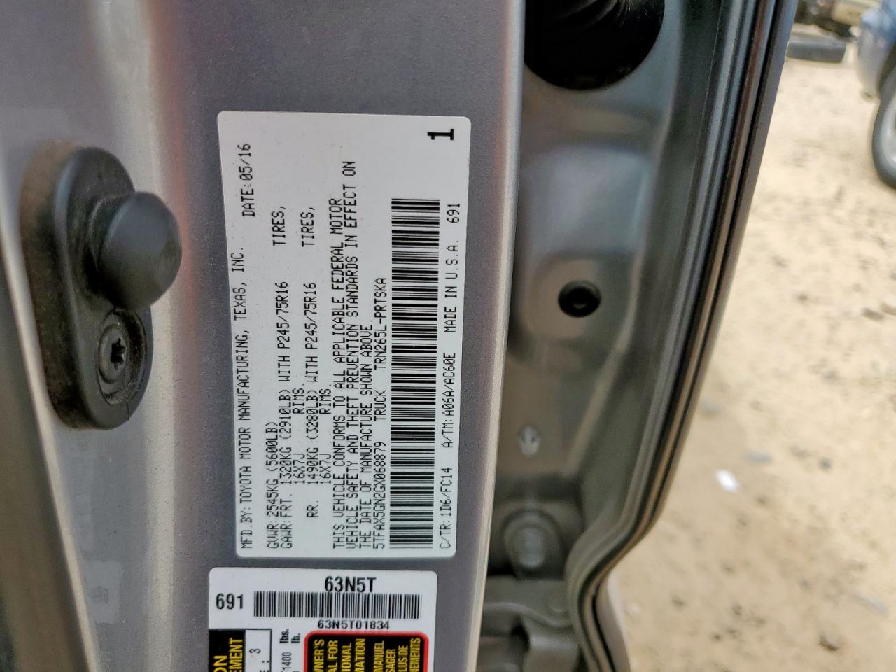 2016 Toyota Tacoma Double Cab VIN: 5TFAX5GN2GX068879 Lot: 84273915