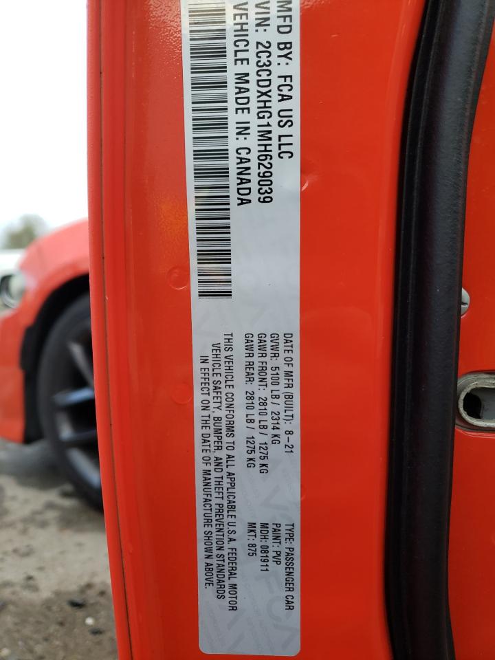 2021 Dodge Charger Gt VIN: 2C3CDXHG1MH629039 Lot: 81519325