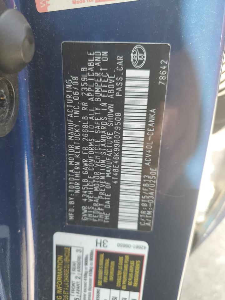 2009 Toyota Camry Base VIN: 4T4BE46K99R079508 Lot: 80710825