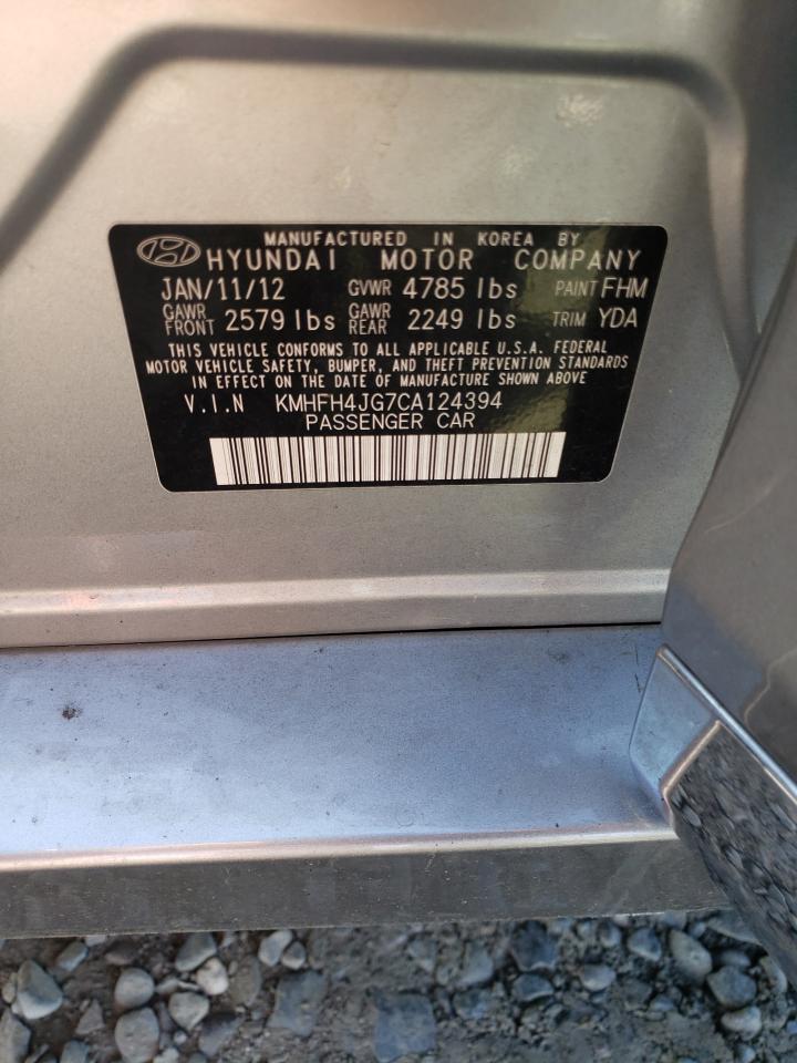 2012 Hyundai Azera Gls VIN: KMHFH4JG7CA124394 Lot: 81489605