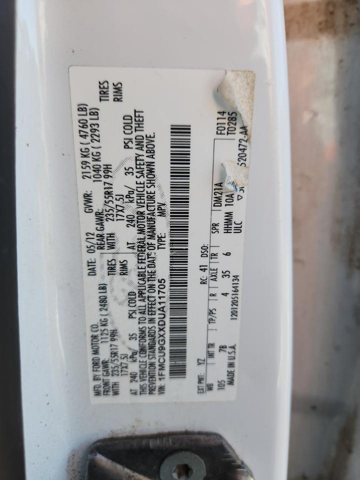 2013 Ford Escape Se VIN: 1FMCU9GXXDUA11705 Lot: 80703865