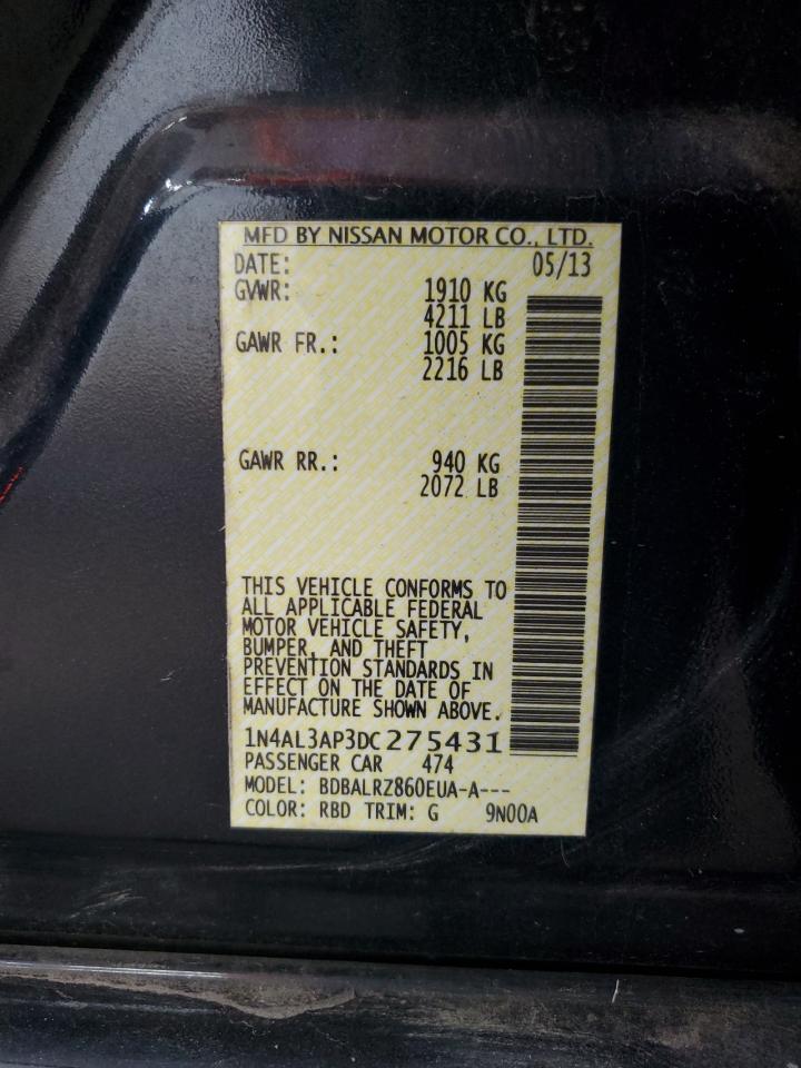 2013 Nissan Altima 2.5 VIN: 1N4AL3AP3DC275431 Lot: 83957875