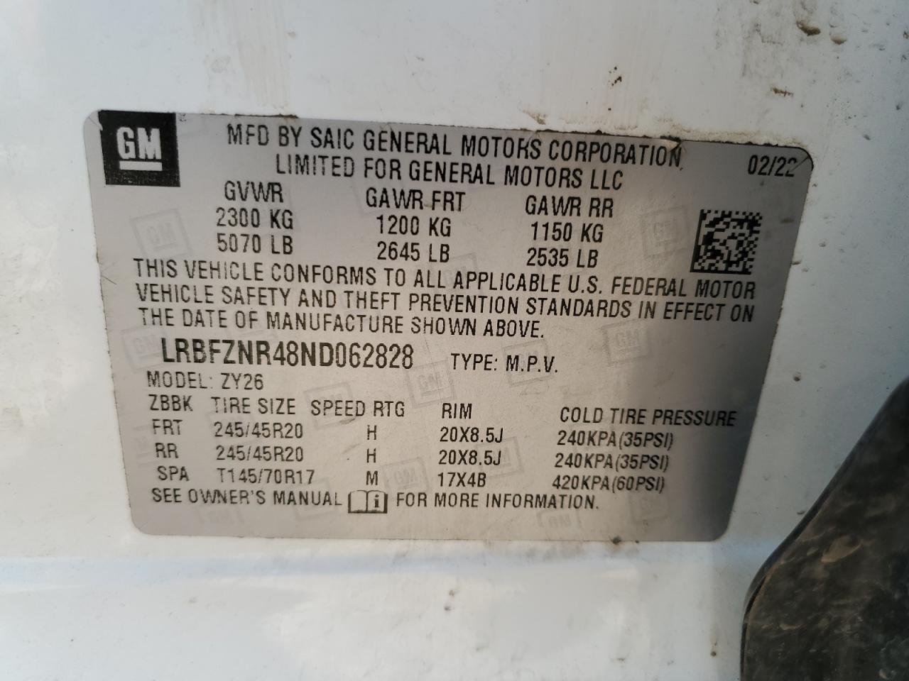 2022 Buick Envision Essence VIN: LRBFZNR48ND062828 Lot: 81131925