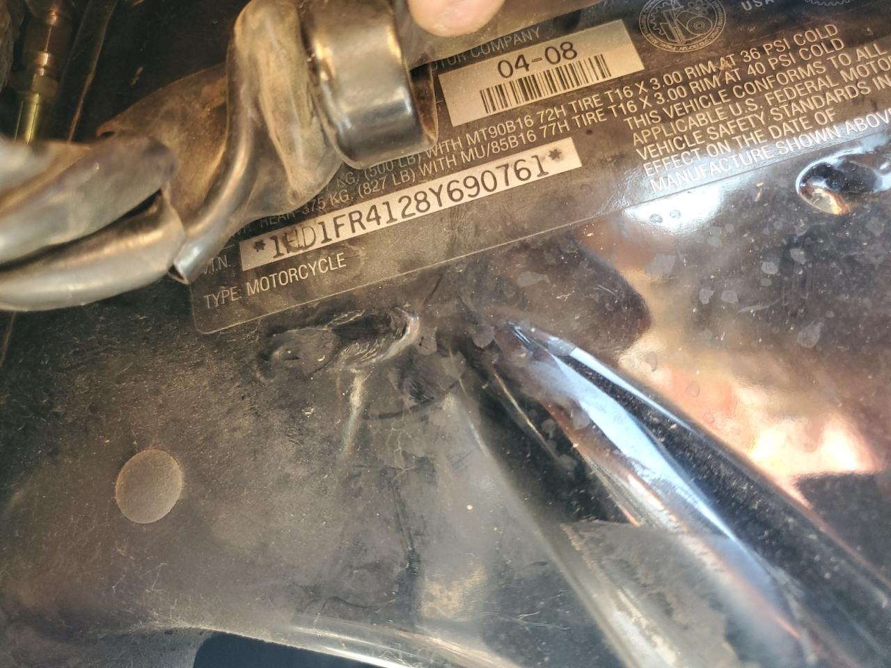 2008 Harley-Davidson Flhrc VIN: 1HD1FR4128Y690761 Lot: 80128995